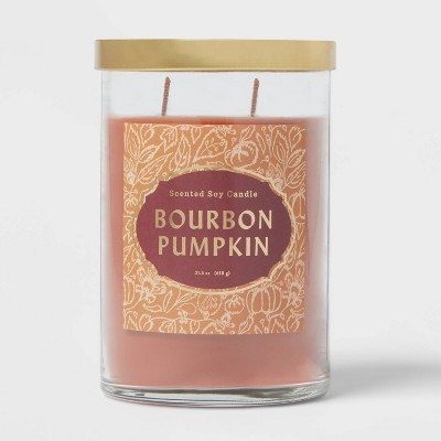 21.5oz Lidded Glass Jar 2-Wick Bourbon Pumpkin Candle - Opalhouse™