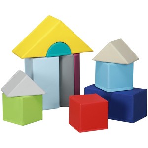Ruvalino Baby and Toddler Learning Toys Eleven Piece Foam Climbing Blocks Set for Creative Indoor Play, Multicolored, 19.8"*19.8"*9.8" - 1 of 4