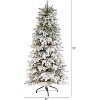 Flocked Fir Artificial Christmas Tree with Warm White Lights & Bendable Branches – Snowy Winter Holiday X-Mas Tree - 2 of 4