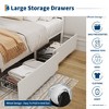 Full/QUEEN Size Bed Frame with Headboard, Bohemian Rattan Platform Bed with 4 Drawers, Strong Metal Slats, Noise-Free, White/Black - 4 of 4