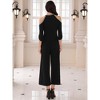 INSPIRE CHIC Women's Halter Sequin Cold Shoulder Split Sleeve Cocktail Wide Leg Jumpsuits - 4 of 4