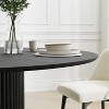 Dovelina Black Round Dining Table Artificial Wood Dining Room Table Personalized Dining Table with Designer Table Base - 4 of 4
