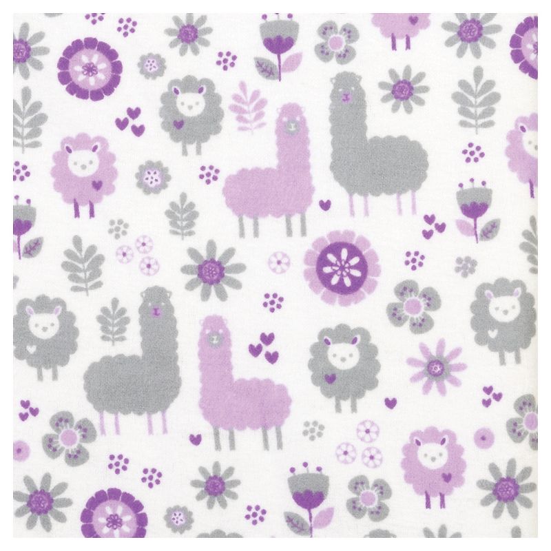 Trend Lab Deluxe Flannel Fitted Crib Sheet - Llama Friends, 3 of 5