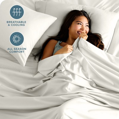 Twin XL Cream Organic Microfiber Deep Pocket Sheet Set