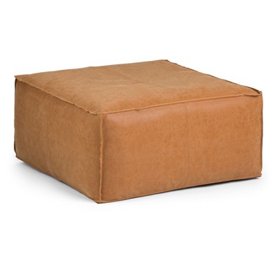 NicBex Large Square Coffee Table Pouf Ottoman Footstool for Living Room, Bedroom, Distressed Brown