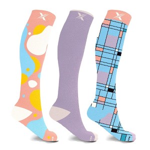 Extreme Fit Compression Socks - Knee High Performance Socks for Running, Travel, and Pregnancy - 3 Pair - 1 of 3