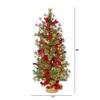 Nearly Natural 3-ft Berry and Pine Artificial Christmas Tree with 50 Warm White Lights and Burlap Wrapped Base - 2 of 4
