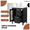 Mshliw 24" Bathroom Vanity with Smooth Ceramic Sink, Cabinet with Door & Two Drawers, Adjustable Shelf, Solid Wood & MDF Construction - 3 of 4