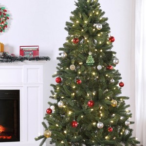 Mr. Christmas 5 in. Ceramic Tree - Green with Clear White Bulbs - 1 of 1