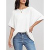Oversized Tops for Women Summer T Shirts Workout Tees Short Sleeve Blouses Casual Tunic Tops - 2 of 4