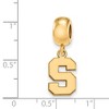 Black Bow Jewelry 14k Yellow Gold Plated Sterling Silver Michigan State Spartans NCAA Bead Charm - 2 of 3