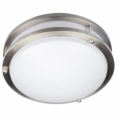Transitional 14" LED Flush Mount Ceiling Light in Brushed Steel
