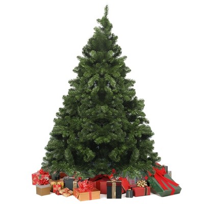 YARDSIGHT Unlit Artificial Christmas Tree 6ft/7ft, Lush Green Tree with 480/778 Tips and Durable Metal Stand for Holiday Decor
