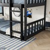 Kumasinova Twin Size Triple Bunk Bed – Detachable (Splits to 3 Beds), Rubber Wood Twin Size Bed Frame with Ladders & Full-Length Guardrails - 3 of 4