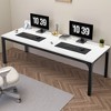 Lirago Rectangle Office Dining Table 78.7" Large Desktop Sturdy MDF Board Heavy Duty Iron Pipe Legs Industrial Style White - 2 of 4