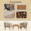 4-Piece Outdoor Patio Solid Wood Conversation Sofa Set with Coffee Table - 4 of 4