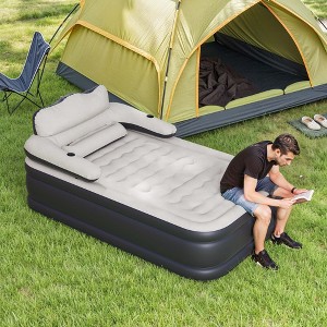 Balconera Queen /FullXL Size Air Mattress with Headboard, 18in Blow Up Mattress with Carry Bag, Repair Kit  for Home, Camping, Travel - 1 of 4