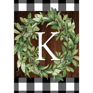 Briarwood Lane Everyday Garden Flag 12x18 For Outdoor Wreath Monogram K Garden Flag Flags For Outside - 1 of 4