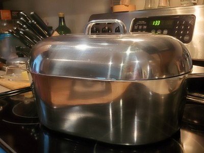 Cajun Cookware Aluminum Roaster Pan with Lid - 15-inch Roasting Pot - -  Tastylid