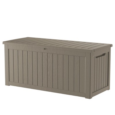 Decksplore 55/120/180/230/260 Gal Deck Box Outdoor Storage Box Patio Gardening Tools Water and UV Resistant for Patio