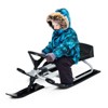 Costway Kids Snow Racer Sled w/ Steering Wheel & Double Brakes Pull Rope Snow Slider - 2 of 4