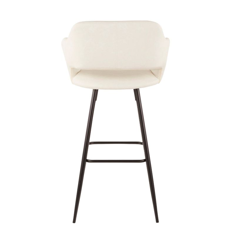 Set of 2 Margarite Contemporary Barstools Faux Leather Cream - LumiSource, 6 of 11