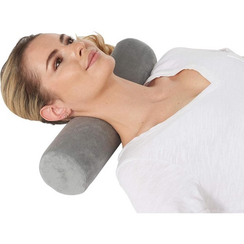 Allsett Health Cervical Neck Roll Memory Foam Pillow Bolster Pillow Neck Pillows Support For Sleeping Bolster Pillow For Legs Back And Yoga Grey Target