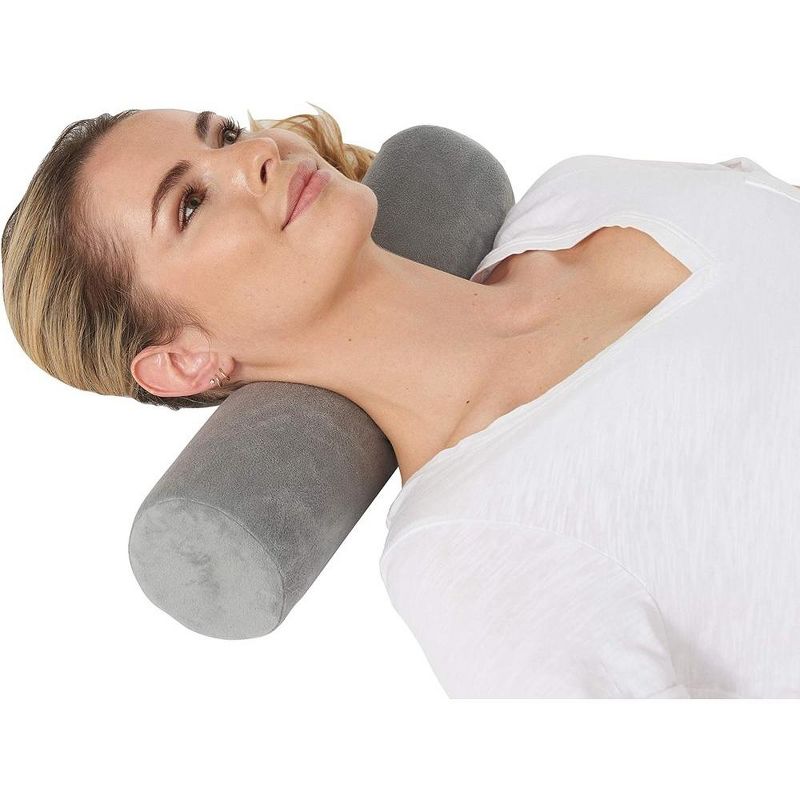 Allsett Health Cervical Neck Roll Memory Foam Pillow, Bolster Pillow, Neck Pillows Support for Sleeping | Bolster Pillow for Legs, Back and Yoga, 1 of 9