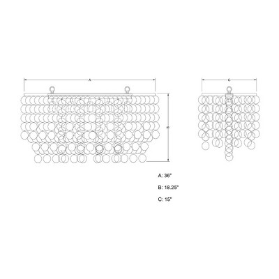 Elsa 36" Satin Nickel Glass Island Pendant Light