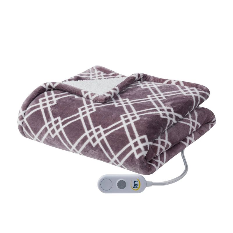 Serta 50"x60" Plush Electric Heated Throw Blanket, 4 of 9
