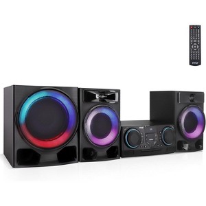 Pyle Mini Hi-Fi Wireless Stereo System – 4-Piece CD Player with Speakers - (Black) - 1 of 4