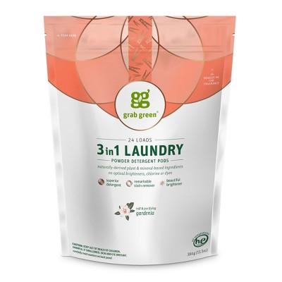 Grab Green 3 in 1 Laundry Detergent Pods, Gardenia Scent