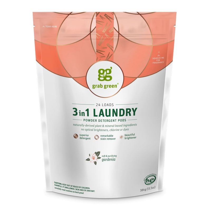 Grab Green 3 in 1 Laundry Detergent Pods, Gardenia Scent, 1 of 13