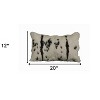 HomeRoots 12" X 20" Black And White Rabbit Zippered Natural Fur Animal Print Throw Pillow - 3 of 4