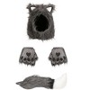 HalloweenCostumes.com    Wolf Hood, Hands & Tail Costume Kit, Black/Gray - 2 of 4