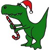 Men's Design By Humans Funny Christmas Green T-rex Dinosaur By SmileToday T-Shirt - 2 of 4