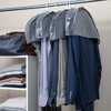 Household Essentials Hanging Garment Shoulder Dust Covers for Closet, Set of 4, Graphite grey - 2 of 4