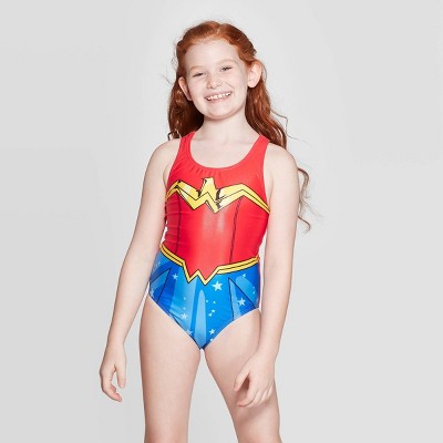 girls wonder woman bathing suit