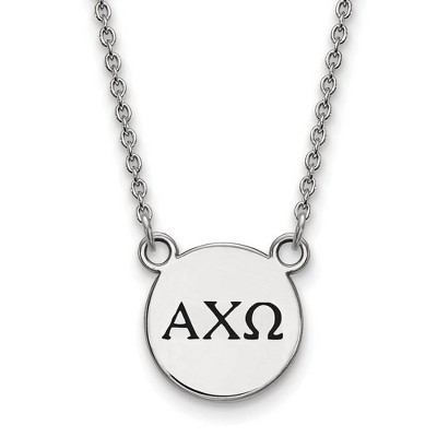 Black Bow Jewelry Sterling Silver Alpha Chi Omega Greek Life Necklace 18 Inch