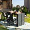 Tangkula 7 Pieces Outdoor Rattan Wicker Dining Table Set with Cushions - 3 of 4