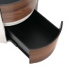 NicBex Contemporary Round Wooden Side Table with 2 Drawers Modern Home Decor for Living Room and Bedroom - 4 of 4