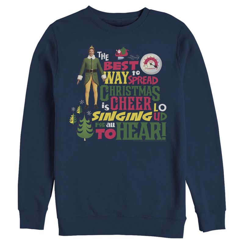 Men's Elf Christmas Cheer Loud Singing Sweatshirt, 1 of 5