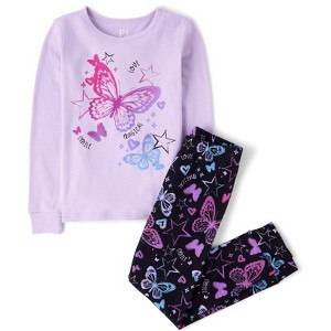 The Children's Place Girls Long Sleeve Butterfly Snug Fit Cotton Pajamas - 1 of 4