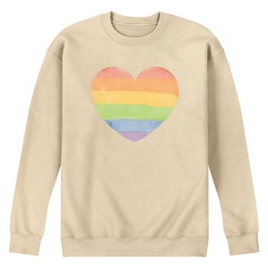 Men's - Instant Message - Rainbow Heart Graphic Fleece Sweatshirt - 1 of 4