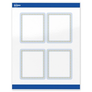 Avery 4" x 3-1/3" Labels, Gold Dots with Blue Border, 40 ct - 1 of 4
