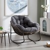 Lyngins Modern Indoor&Outdoor Leisure Rattan Rocking Chair with Padded Cushion,Comfy Accent Chair for Living Room,Garden - 2 of 4