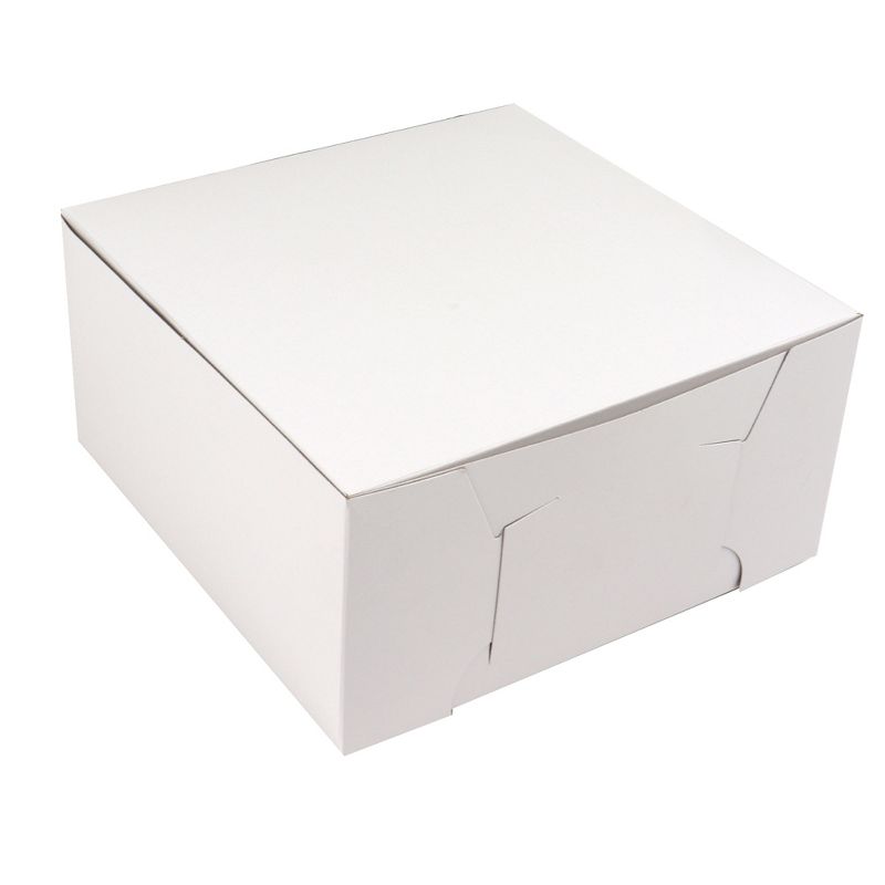 O'Creme One Piece White Cake Box, 8" x 8" x 4" High, Pack of 100, 1 of 3