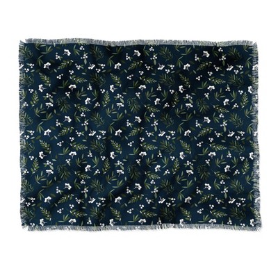 50"x60" Iveta Abolina Nordic Woven Throw Blanket Olive/Blue - Deny Designs