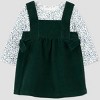 Carter's Just One You® Baby Girls' 2pc Floral Overalls Dress - Green - 2 of 4