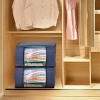 2Pcs Clothes Storage Bag 90L Large Capacity Foldable Closet Organizer w/ Thick Fabric Clear Window Dual-Zipper - 4 of 4